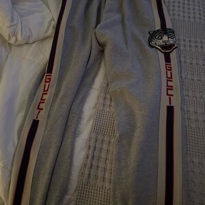 Gucci Grey Sweat Pants with Tiger Patch